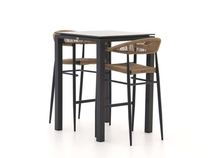 Manifesto Furniture Belpasso/Trecenta 75cm barset 3-delig stapelbaar – Zwart