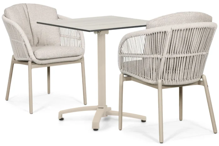 Lifestyle Garden Furniture Monaco/Marano 70x70 cm dining tuinset 3-delig - Zand/Beige