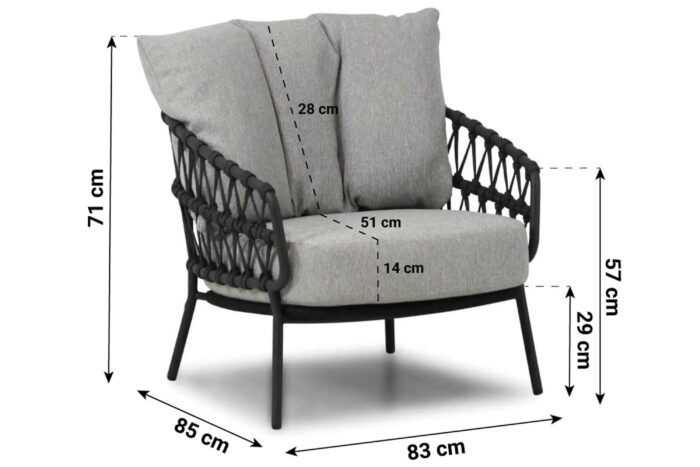 4 Seasons Outdoor Seasons Calpi loungestoel – Grijs-antraciet