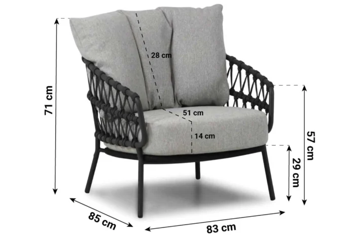 4 Seasons Outdoor Seasons Calpi loungestoel - Grijs-antraciet