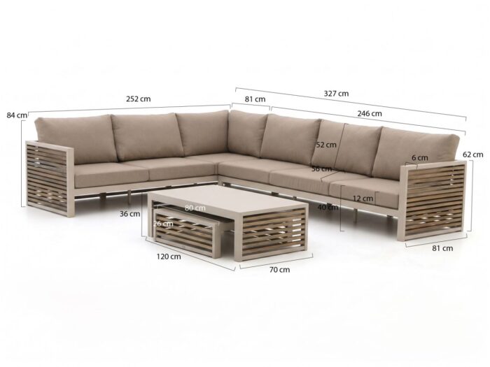 Bellagio tuinmeubelen Cadora hoek loungeset 4-delig links 6-zits – Zwart