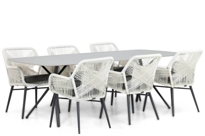 Lifestyle Garden Furniture Advance/Valerio 240 cm dining tuinset 7-delig – Wit