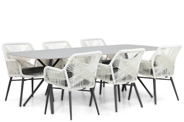 Lifestyle Garden Furniture Advance/Valerio 240 cm dining tuinset 7-delig - Wit