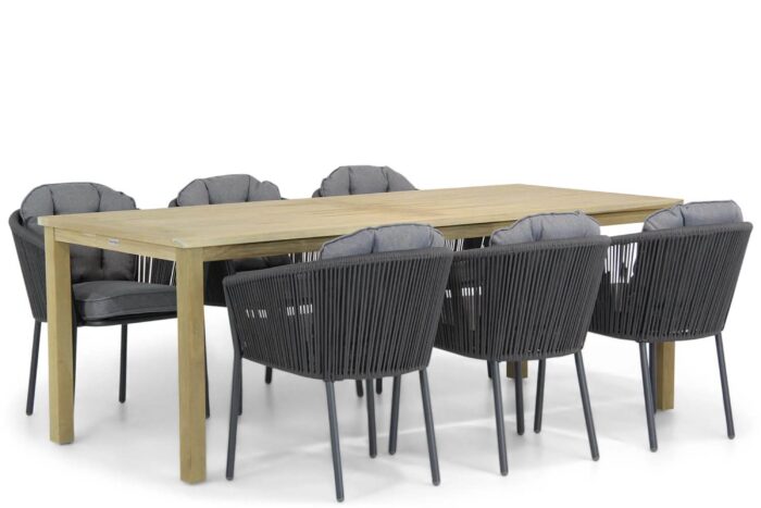 Santika Furniture Novita/Weston 210 cm dining tuinset 7-delig – Grijs-antraciet