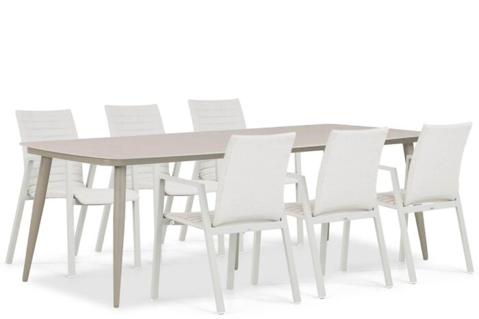 Osmen Joliet/Vienna 240 cm dining tuinset 7-delig – Taupe-naturel-bruin