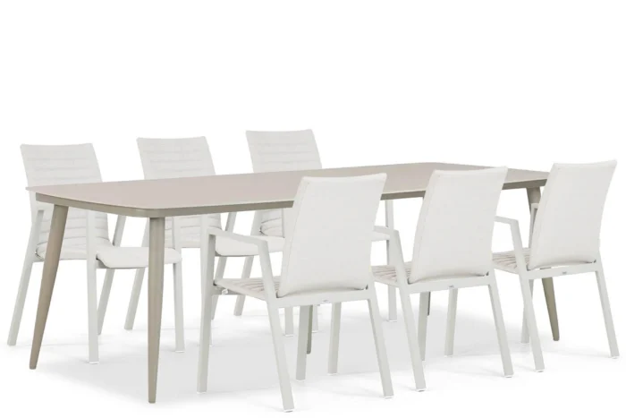 Osmen Joliet/Vienna 240 cm dining tuinset 7-delig - Taupe-naturel-bruin
