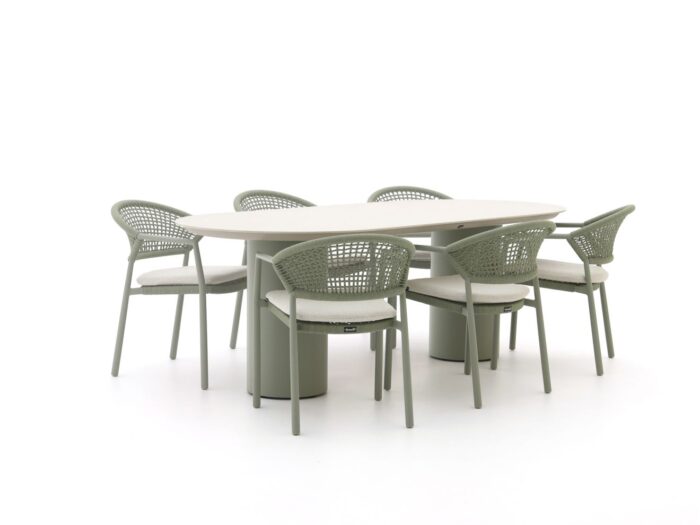 Hartman tuinmeubelen Hartman Taragona/Valencia 220cm dining tuinset 7-delig Laagste prijsgarantie! – Groen