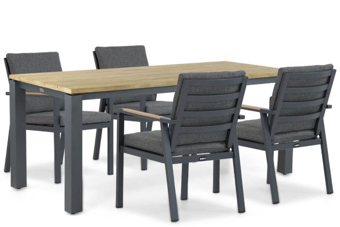 Lifestyle Garden Furniture Marseille/Riviera 180 cm dining tuinset 5-delig – Grijs-antraciet