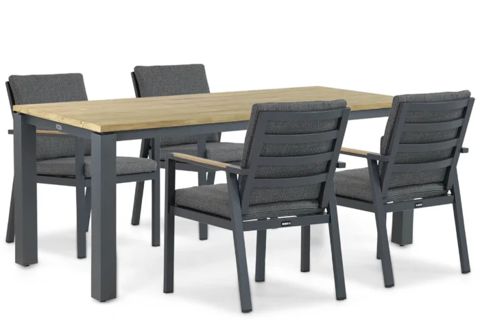 Lifestyle Garden Furniture Marseille/Riviera 180 cm dining tuinset 5-delig - Grijs-antraciet