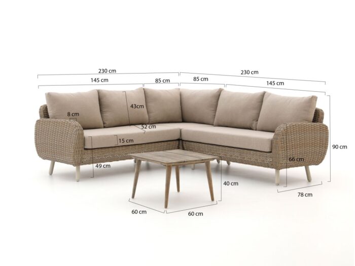 Intenso Furniture Intenso Suzzara/Rough-K lounge hoek loungeset 4-delig Laagste prijsgarantie! – Taupe