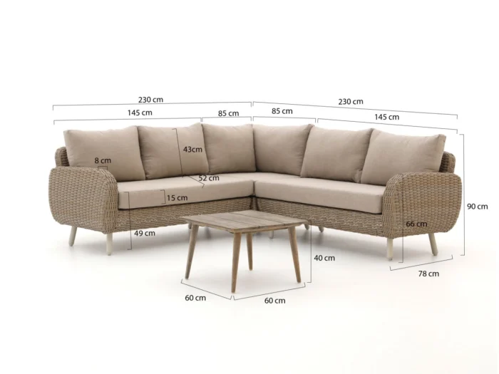Intenso Furniture Suzzara/Rough-K lounge hoek loungeset 4-delig - Taupe