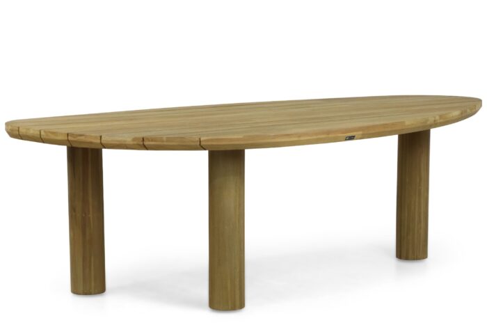 Santika Furniture Leafline dining tuintafel 240 cm – Old teak greywash