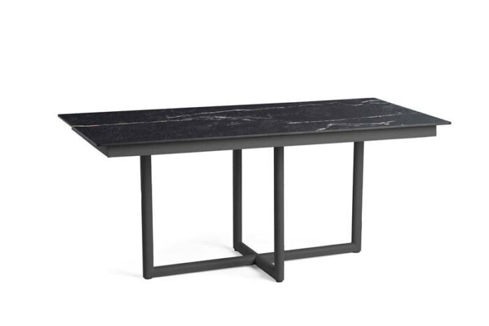 Tierra outdoor Rivera dining tafel trespa marble charcoal 150 x 90 cm