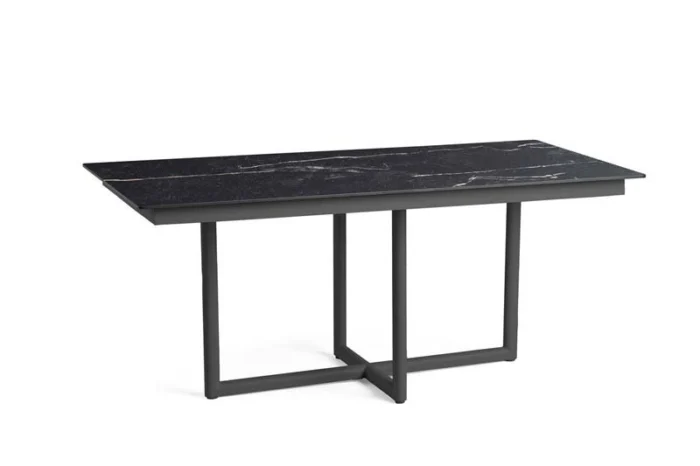 Tierra outdoor Rivera dining tafel trespa marble charcoal 150 x 90 cm