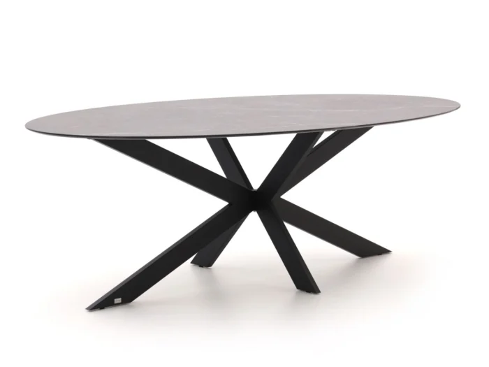 Bellagio tuinmeubelen Furato ellips dining tuintafel 240x120cm - Zwart