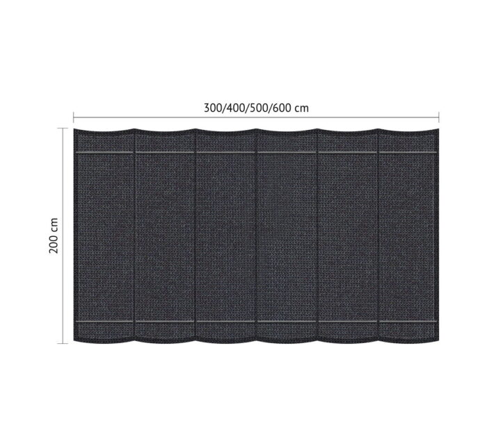 Shadow comfort Harmonicadoek B 2,00 x L 6,00 m Carbon Black – grijs;zwart