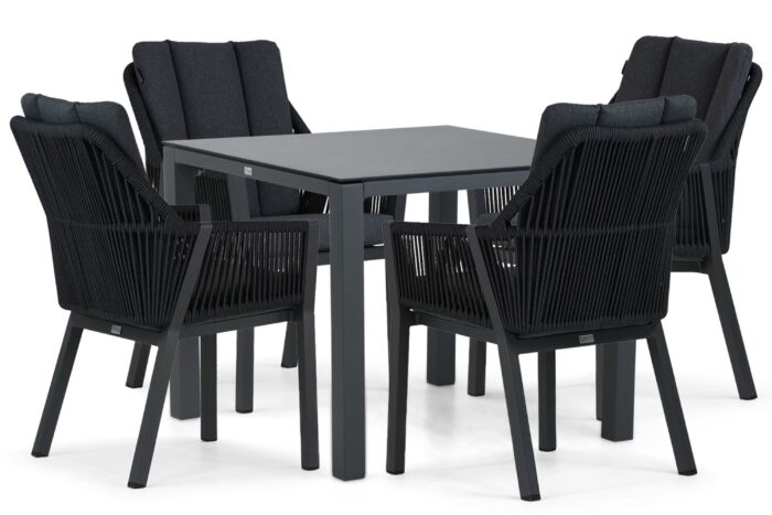 Lifestyle Garden Furniture Verona/Mateo 90 cm dining tuinset 5-delig – Grijs-antraciet