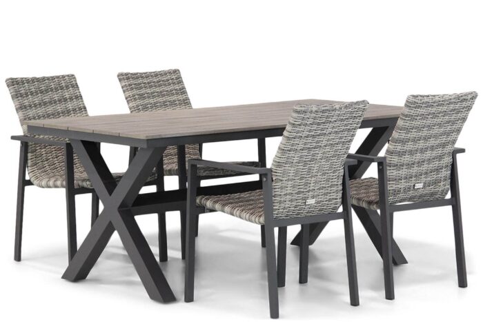Lifestyle Garden Furniture Upton/Forest 180 cm dining tuinset 5-delig – Grijs-antraciet