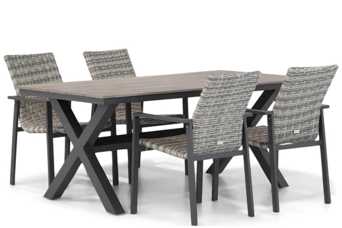 Lifestyle Garden Furniture Upton/Forest 180 cm dining tuinset 5-delig - Grijs-antraciet