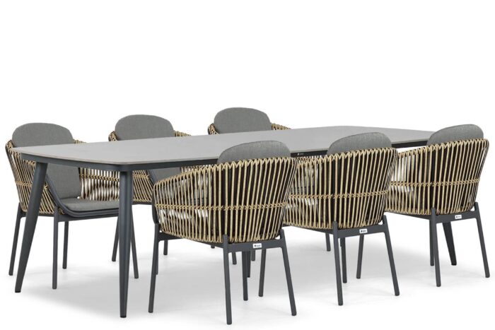 Coco Nathan/Vienna 240 cm dining tuinset 7-delig – Taupe-naturel-bruin