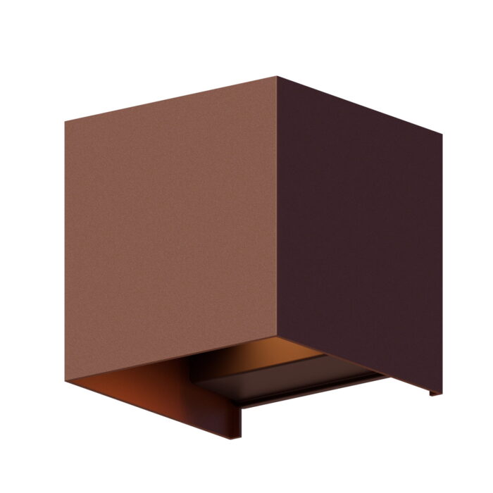 Calex Outdoor wall light cube roest Bari – bruin