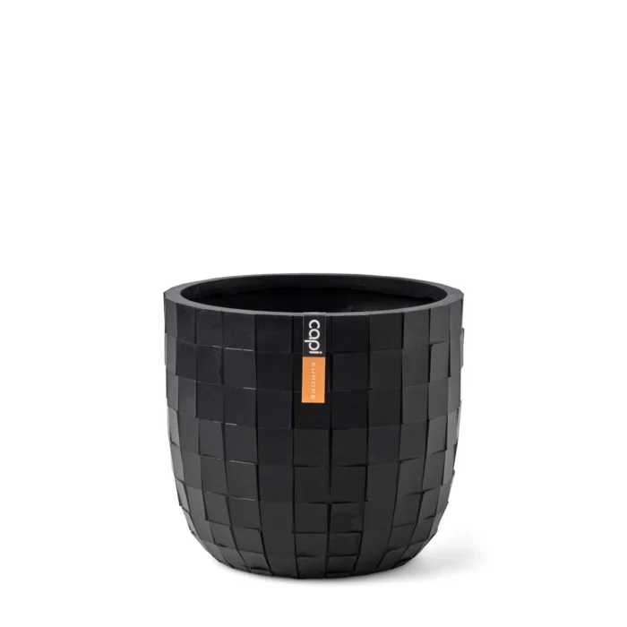 Capi europe Pot bol Blocks 9x8 zwart bloempot