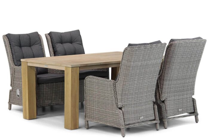 Garden Collections Kingston/Brighton 165 cm dining tuinset 5-delig – Grijs-antraciet