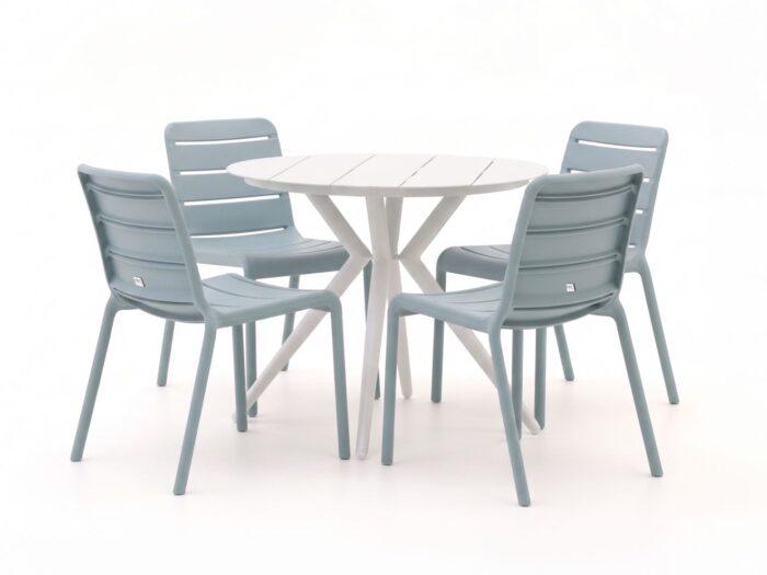 Forza Furniture Forza Narni/Sora ø 90cm dining tuinset 5-delig stapelbaar Laagste prijsgarantie!