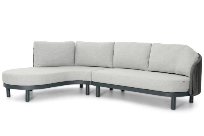 Santika Furniture Nanda hoek loungeset 2-delig – Grijs-antraciet