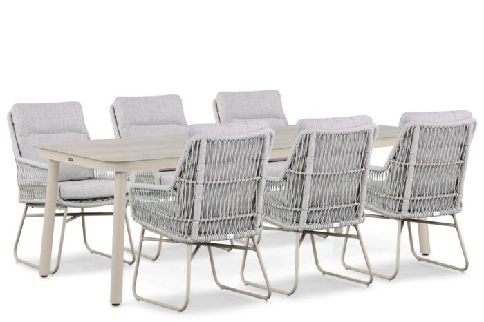 Lifestyle Vicente/Tavano 220×90 cm dining tuinset 7-delig – Zand/Beige