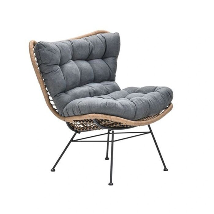 Garden impressions Libelle Relax Fauteuil Naturel Rotan/Mystic Grey – bruin;zwart