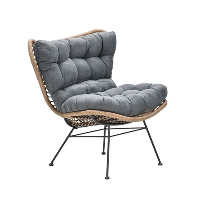 Garden impressions Libelle Relax Fauteuil Naturel Rotan/Mystic Grey - bruin;zwart