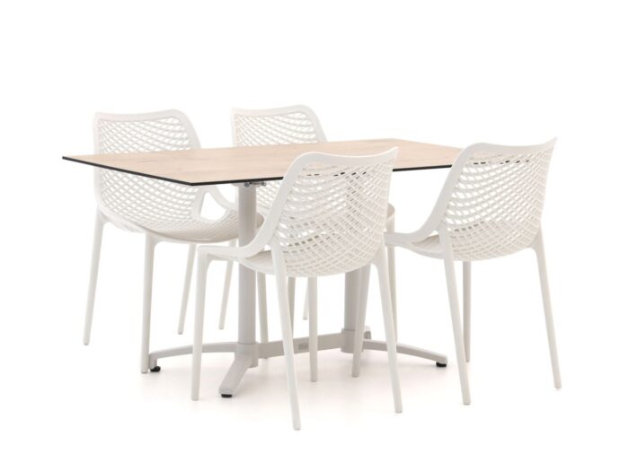Forza Furniture Forza Ripi/Canzo 140cm dining tuinset 5-delig stapelbaar inklapbaar Laagste prijsgarantie! – Bruin