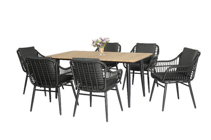 Oosterik home Diningset Gatteo Borghi Black – zwart
