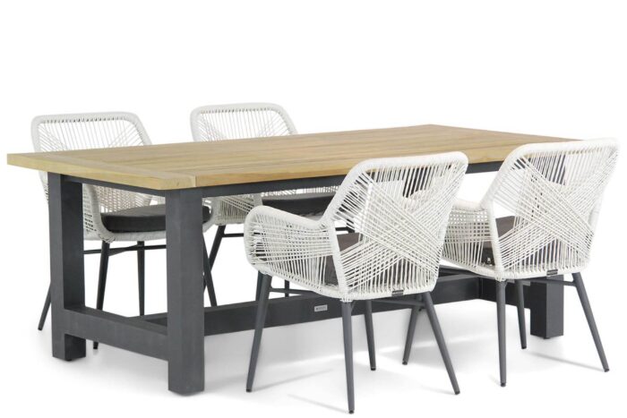 Lifestyle Garden Furniture Advance/San Francisco 200 cm dining tuinset 5-delig – Wit