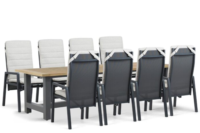 Lifestyle Garden Furniture Vivaro/San Francisco 300×100 cm dining tuinset 9-delig – Grijs-antraciet