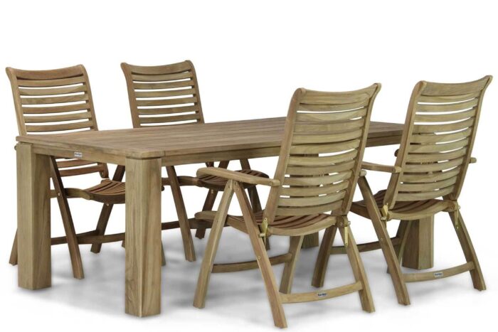 Garden Collections Birmingham/Brighton 200 cm dining tuinset 5-delig – Old teak greywash