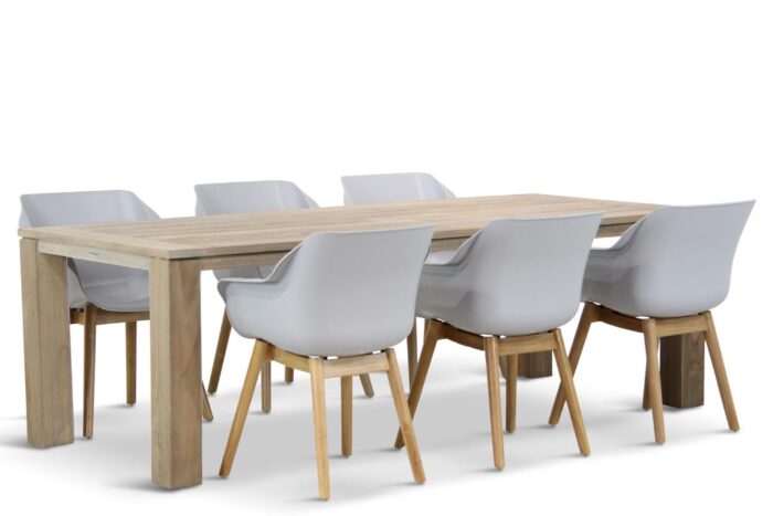 Hartman Sophie teak/Brighton 240 cm dining tuinset 7-delig – Grijs-antraciet