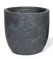 Mcollections Bloempot Utah egg pot graphite d25h25 Fiberclay clayfibre – grijs