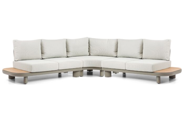 Santika Furniture Guss hoek loungeset 3-delig – Taupe-naturel-bruin