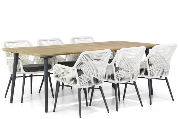 Lifestyle Garden Furniture Advance/Montana 240 cm dining tuinset 7-delig – Wit