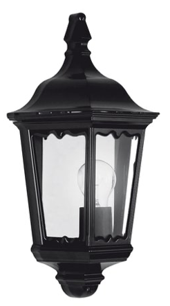 Ks verlichting 240v muurlamp ancona plat zwart K.S. Verlichting