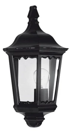 Ks verlichting 240v muurlamp ancona plat zwart K.S. Verlichting