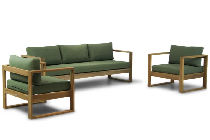 Garden Collections Newbury stoel-bank loungeset 3-delig - Old teak greywash