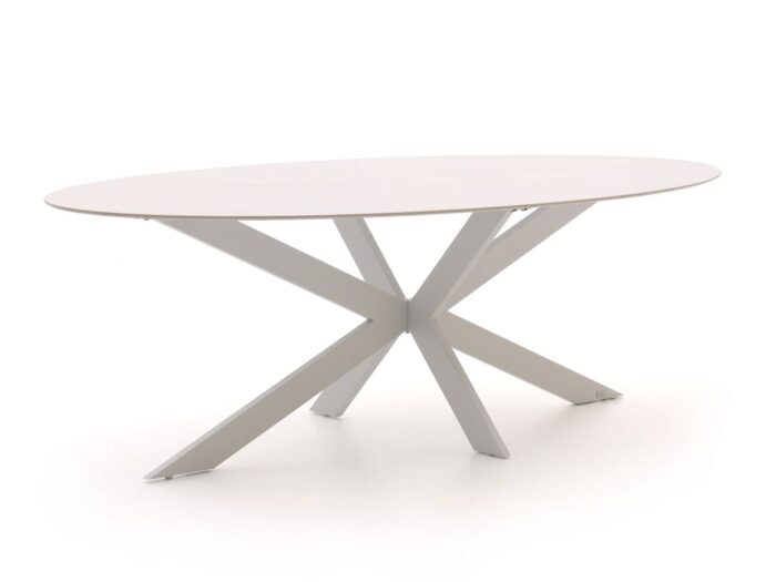 Bellagio tuinmeubelen Bellagio Furato ellips dining tuintafel 240x120cm Laagste prijsgarantie! – Wit