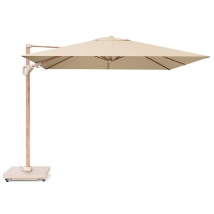 Platinum Challenger T² zweefparasol premium doek | 300x300cm | Champagne/Teak look – Taupe – Naturel – Bruin, Natural Teak