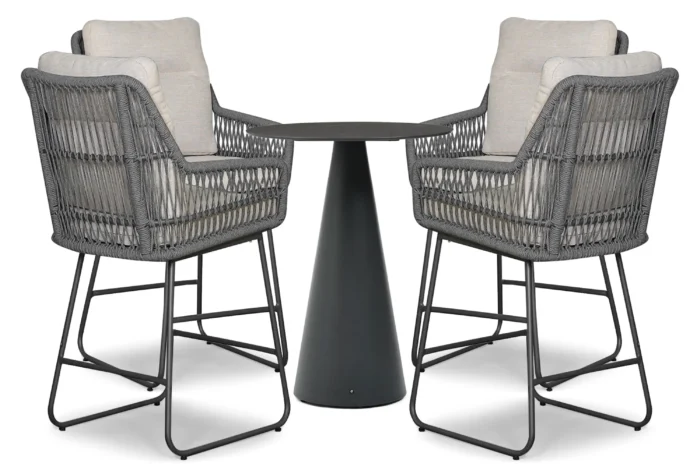 Lifestyle Garden Furniture Vicente/Serino 80x80 cm barset 5-delig - Grijs-antraciet