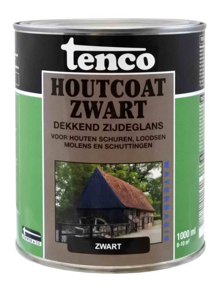 Tenco Houtcoat waterbasis zwart 1l verf/beits