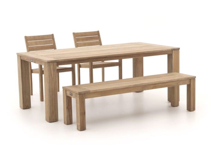 ROUGH Furniture ROUGH-S/ROUGH-X 200cm dining tuinset 4-delig stapelbaar Laagste prijsgarantie! – Bruin