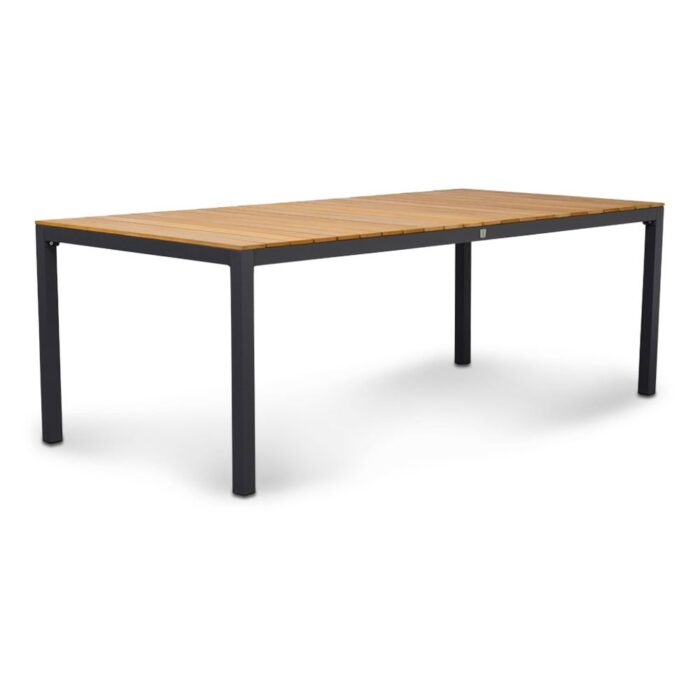 LUX outdoor living Delta dining tuintafel 6 personen | teakhout + aluminium | Natural Teak | 220cm – Antraciet